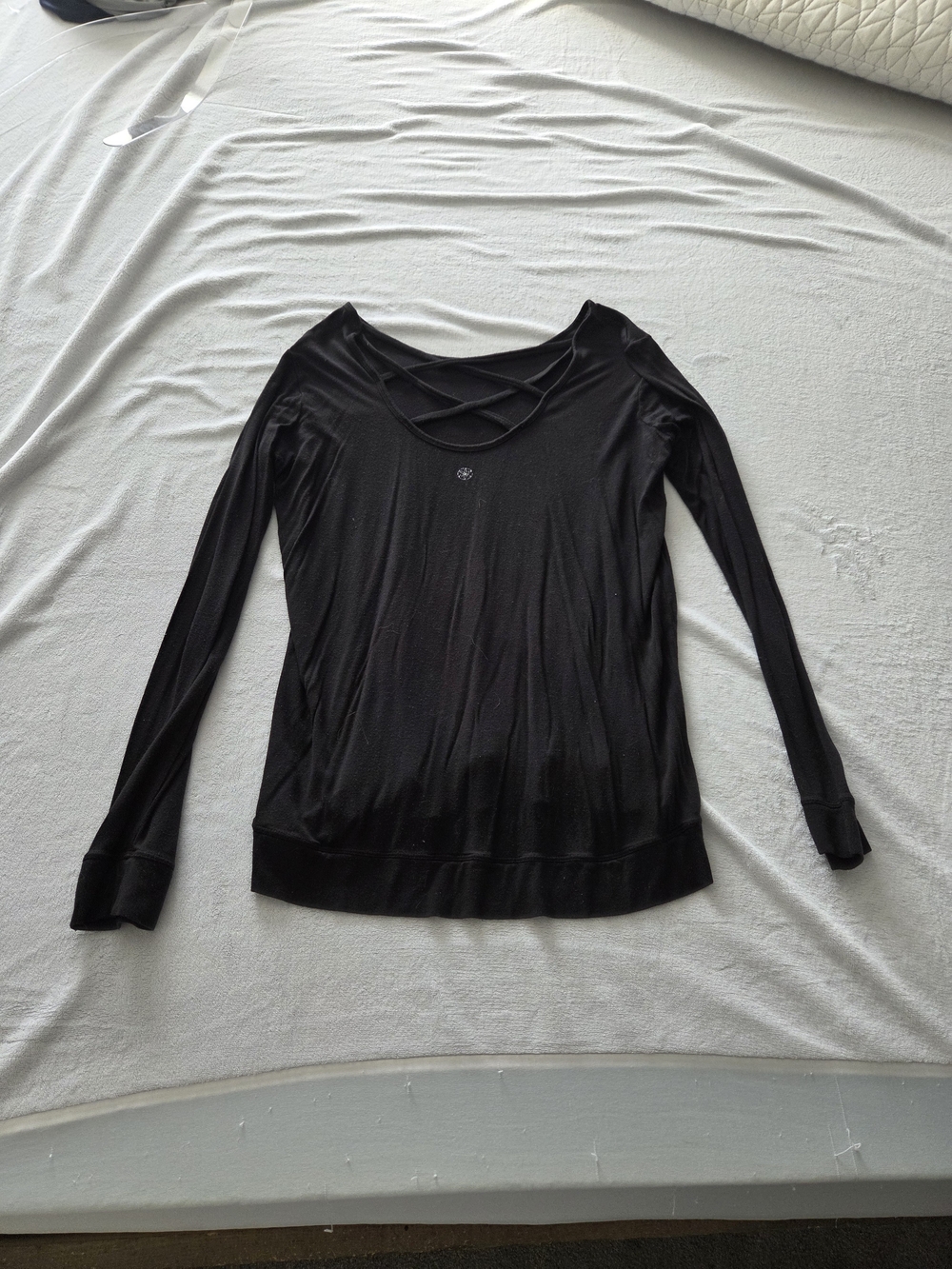 GAIAM Black Long-Sleeve Crisscross Back Tee